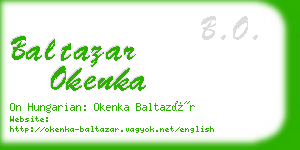 baltazar okenka business card